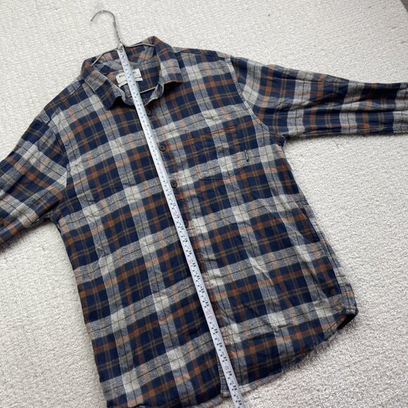 Billabong Shirt Mens M Blue / Brown Plaid Long Sleeve Flannel Core Fit / Stretch - Picture 8 of 14